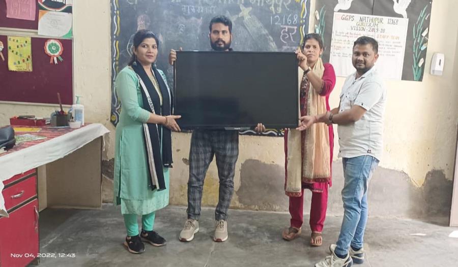 TV donated at GGPS Gurugram