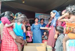 Sanitary pads distribution at Kapashera